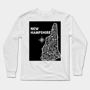 New Hampshire Map Long Sleeve T-Shirt